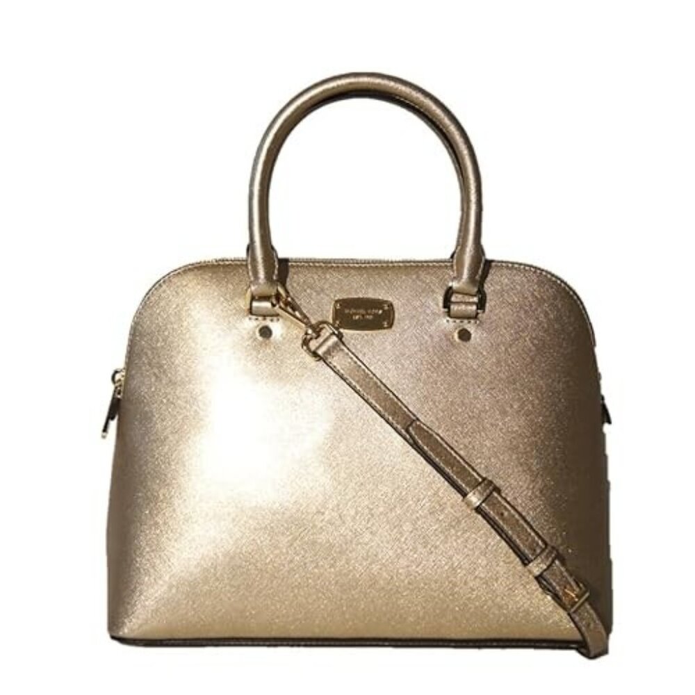 Michael Kors Cindy Pale Gold Dome Satchel Handbag Satchel Purse